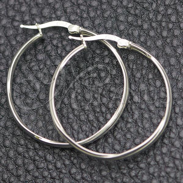 Sterling Silver Medium Hoop, Diamond Cutting Finish, Silver Finish, 02.389.0175.30