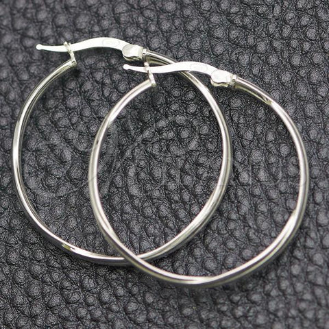 Sterling Silver Medium Hoop, Diamond Cutting Finish, Silver Finish, 02.389.0175.30