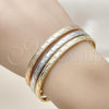 Oro Laminado Trio Bangle, Gold Filled Style Diamond Cutting Finish, Tricolor, 07.170.0062