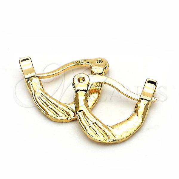 Oro Laminado Children Hoop, Gold Filled Style Diamond Cutting Finish, Golden Finish, 5.159.086