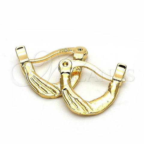 Oro Laminado Children Hoop, Gold Filled Style Diamond Cutting Finish, Golden Finish, 5.159.086