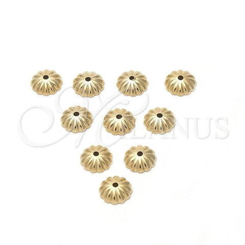 Oro Laminado Cap, Gold Filled Style Flower Design, Diamond Cutting Finish, Golden Finish, 12.63.0020.1