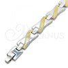 Stainless Steel Solid Bracelet, Polished, Two Tone, 03.114.0363.08