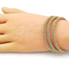 Oro Laminado Trio Bangle, Gold Filled Style and Rope Polished, Golden Finish, 07.170.0012.1