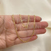 Oro Laminado Basic Necklace, Gold Filled Style Concave Cuban Design, Polished, Golden Finish, 04.58.0021.20