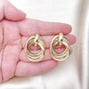 Oro Laminado Stud Earring, Gold Filled Style Chunky Design, Polished, Golden Finish, 02.213.0529