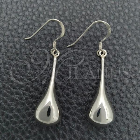 Sterling Silver Dangle Earring, Teardrop Design, Polished, Silver Finish, 02.395.0020