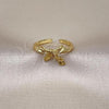 Oro Laminado Elegant Ring, Gold Filled Style Bow Design, Polished, Golden Finish, 01.341.0142