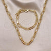 Oro Laminado Necklace and Bracelet, Gold Filled Style Polished, Golden Finish, 06.415.0001