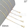 Oro Laminado Basic Necklace, Gold Filled Style Polished, Tricolor, 04.58.0016.22