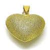 Oro Laminado Fancy Pendant, Gold Filled Style Chunky and Hollow Design, Matte Finish, Golden Finish, 05.341.0092