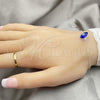 Sterling Silver Fancy Bracelet, Evil Eye Design, with Blue Shade Crystal, Polished, Silver Finish, 03.401.0008.07