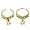 Oro Laminado Medium Hoop, Gold Filled Style Butterfly Design, Polished, Golden Finish, 02.170.0433.30