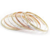 Gold Plated Semanario Bangle, Diamond Cutting Finish, Tricolor, 07.07.0004.05
