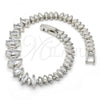 Rhodium Plated Fancy Bracelet, with White Cubic Zirconia, Polished, Rhodium Finish, 03.210.0082.5.07