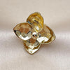 Oro Laminado Elegant Ring, Gold Filled Style Flower Design, Diamond Cutting Finish, Golden Finish, 01.213.0068