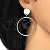 Oro Laminado Long Earring, Gold Filled Style with Black Opal, Polished, Golden Finish, 02.268.0071.3