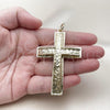 Oro Laminado Religious Pendant, Gold Filled Style Cross Design, Polished, Golden Finish, 05.63.1233