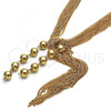 Oro Laminado Fancy Necklace, Gold Filled Style Ball Design, Polished, Golden Finish, 04.321.0030.32