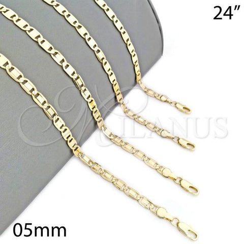Oro Laminado Basic Necklace, Gold Filled Style Polished, Golden Finish, 04.63.1338.24