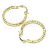 Oro Laminado Medium Hoop, Gold Filled Style Diamond Cutting Finish, Golden Finish, 02.213.0252.30