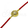 Oro Laminado Fancy Bracelet, Gold Filled Style with White Micro Pave, Polished, Golden Finish, 03.193.0012.06