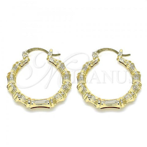 Oro Laminado Medium Hoop, Gold Filled Style Chunky and Hollow Design, Polished, Golden Finish, 5.148.006.1.30