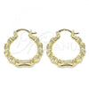 Oro Laminado Medium Hoop, Gold Filled Style Chunky and Hollow Design, Polished, Golden Finish, 5.148.006.1.30