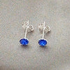 Sterling Silver Stud Earring, with Sapphire Blue Cubic Zirconia, Polished, Silver Finish, 02.397.0039.09