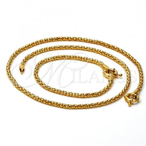 Oro Laminado Necklace and Bracelet, Gold Filled Style Polished, Golden Finish, 5.221.003.20