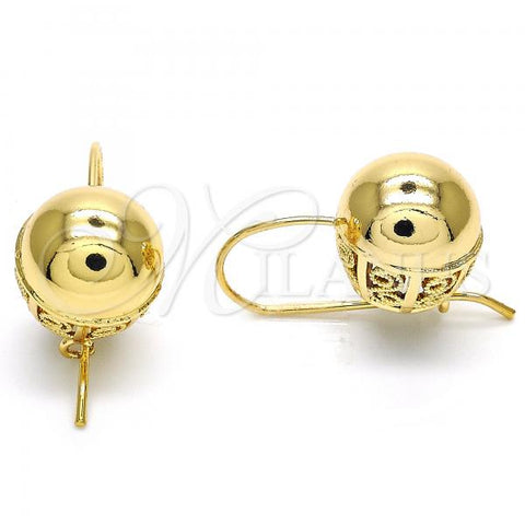 Oro Laminado Leverback Earring, Gold Filled Style Polished, Golden Finish, 02.163.0076