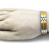 Stainless Steel Solid Bracelet, Polished, Two Tone, 03.114.0360.09