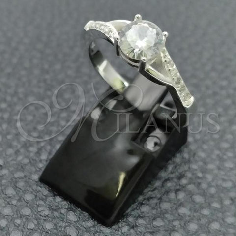 Sterling Silver Wedding Ring, with White Cubic Zirconia, Polished, Silver Finish, 01.398.0023.06