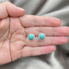 Sterling Silver Stud Earring, with Light Turquoise Pearl, Polished, Silver Finish, 02.399.0046