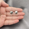 Rhodium Plated Stud Earring, Heart Design, Polished, Rhodium Finish, 02.156.0683.1