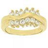 Oro Laminado Multi Stone Ring, Gold Filled Style with White Cubic Zirconia, Polished, Golden Finish, 5.167.001.08 (Size 8)