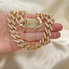 Oro Laminado Basic Necklace, Gold Filled Style with White Crystal, Polished, Golden Finish, 03.372.0005.18