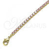 Oro Laminado Tennis Bracelet, Gold Filled Style with Pink Cubic Zirconia, Polished, Golden Finish, 03.130.0009.7.07