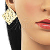 Oro Laminado Stud Earring, Gold Filled Style Chunky Design, Polished, Golden Finish, 02.385.0035