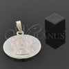 Oro Laminado Religious Pendant, Gold Filled Style Jesus Design, Diamond Cutting Finish, Tricolor, 05.163.0034.1