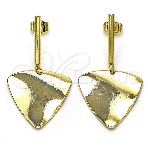 Oro Laminado Long Earring, Gold Filled Style Polished, Golden Finish, 02.385.0024
