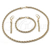 Oro Laminado Necklace and Bracelet, Gold Filled Style Chunky Design, Polished, Golden Finish, 06.372.0065