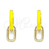 Oro Laminado Huggie Hoop, Gold Filled Style Lock Design, Yellow Enamel Finish, Golden Finish, 02.213.0216.1.12