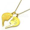 Stainless Steel Fancy Pendant, Heart Design, Polished, Golden Finish, 05.116.0048