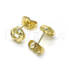 Oro Laminado Stud Earring, Gold Filled Style Love Knot Design, Polished, Golden Finish, 02.213.0167