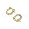 Oro Laminado Small Hoop, Gold Filled Style Diamond Cutting Finish, Tricolor, 02.96.0087.2.10