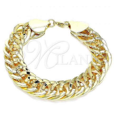 Oro Laminado Basic Bracelet, Gold Filled Style Chunky Design, Polished, Golden Finish, 03.331.0122.08