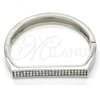 Rhodium Plated Individual Bangle, with White Crystal, Polished, Rhodium Finish, 07.252.0064.1.05 (09 MM Thickness, Size 5 - 2.50 Diameter)