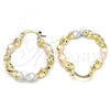 Oro Laminado Small Hoop, Gold Filled Style Polished, Tricolor, 02.170.0167.25