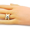 Oro Laminado Elegant Ring, Gold Filled Style Polished, Golden Finish, 01.213.0043